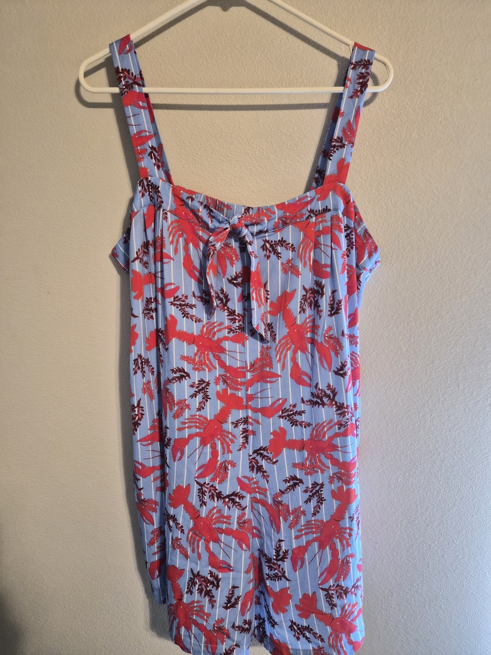 Corey Lynn Calter Anthropologie Blue Striped Lobster Romper Jumpsuit XL